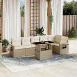 vidaXL 7-Piece Lounge Set with Cushions Poly Rattan Black