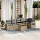 vidaXL 7-Piece Lounge Set with Cushions Poly Rattan Black
