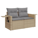 vidaXL 7-Piece Lounge Set with Cushions Poly Rattan Black
