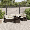 vidaXL 7-Piece Lounge Set with Cushions Poly Rattan Black