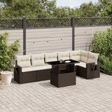 vidaXL 7-Piece Lounge Set with Cushions Poly Rattan Black