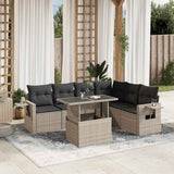 vidaXL 7-Piece Lounge Set with Cushions Poly Rattan Black