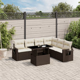 vidaXL 7-Piece Lounge Set with Cushions Poly Rattan Black