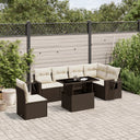 vidaXL 7-Piece Lounge Set with Cushions Poly Rattan Black