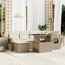 vidaXL 7-delige Loungeset met kussens poly rattan zwart