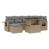 vidaXL 7-delige Loungeset met kussens poly rattan zwart