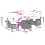 vidaXL 8-delige Loungeset met kussens poly rattan zwart
