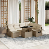 vidaXL 8-delige Loungeset met kussens poly rattan zwart