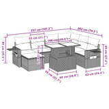 vidaXL 8-delige Loungeset met kussens poly rattan zwart