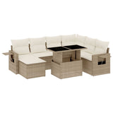 vidaXL 8-delige Loungeset met kussens poly rattan zwart