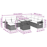 vidaXL 9-delige Loungeset met kussens poly rattan zwart