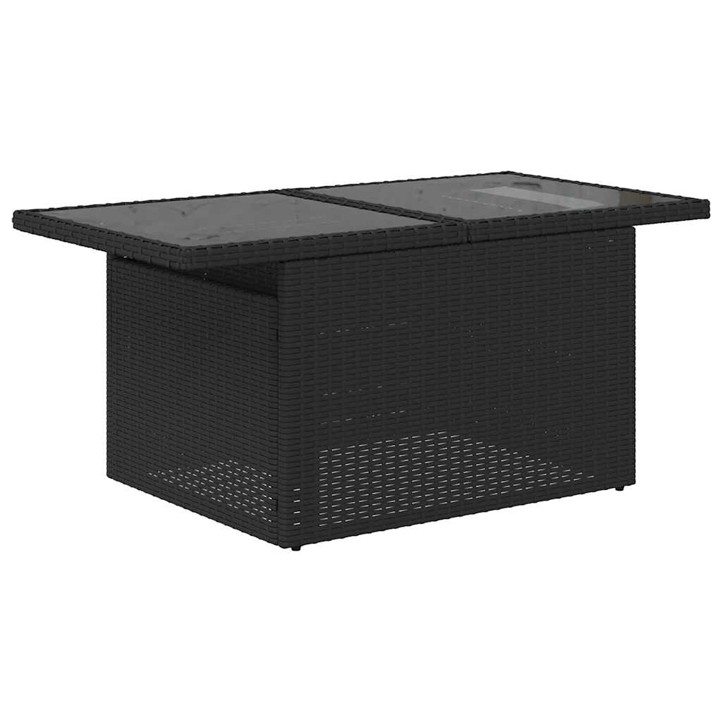 vidaXL 10-Piece Lounge Set with Cushions Poly Rattan Black