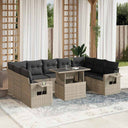vidaXL 10-Piece Lounge Set with Cushions Poly Rattan Black