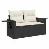 vidaXL 10-Piece Lounge Set with Cushions Poly Rattan Black