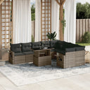 vidaXL 10-Piece Lounge Set with Cushions Poly Rattan Black