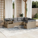 vidaXL 10-piece Lounge Set with Cushions Poly Rattan Black