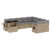 vidaXL 10-piece Lounge Set with Cushions Poly Rattan Black