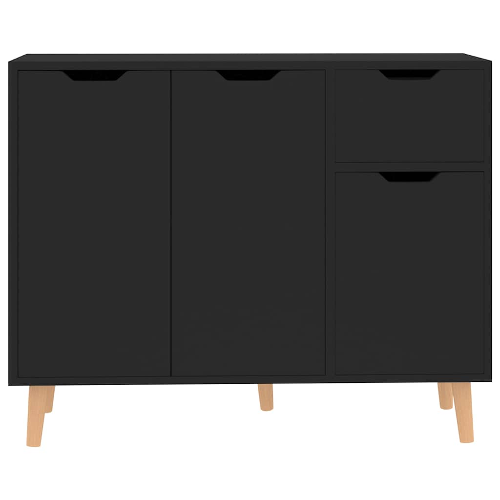 vidaXL Dressoir 90x30x72 bewerkt hout zwart