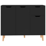 vidaXL Dressoir 90x30x72 bewerkt hout zwart