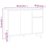 vidaXL Dressoir 90x30x72 bewerkt hout zwart
