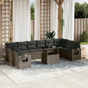 vidaXL 11-Piece Lounge Set with Cushions Poly Rattan Black