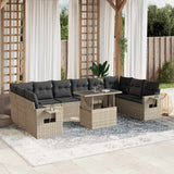 vidaXL 11-Piece Lounge Set with Cushions Poly Rattan Black