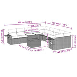 vidaXL 11-Piece Lounge Set with Cushions Poly Rattan Black