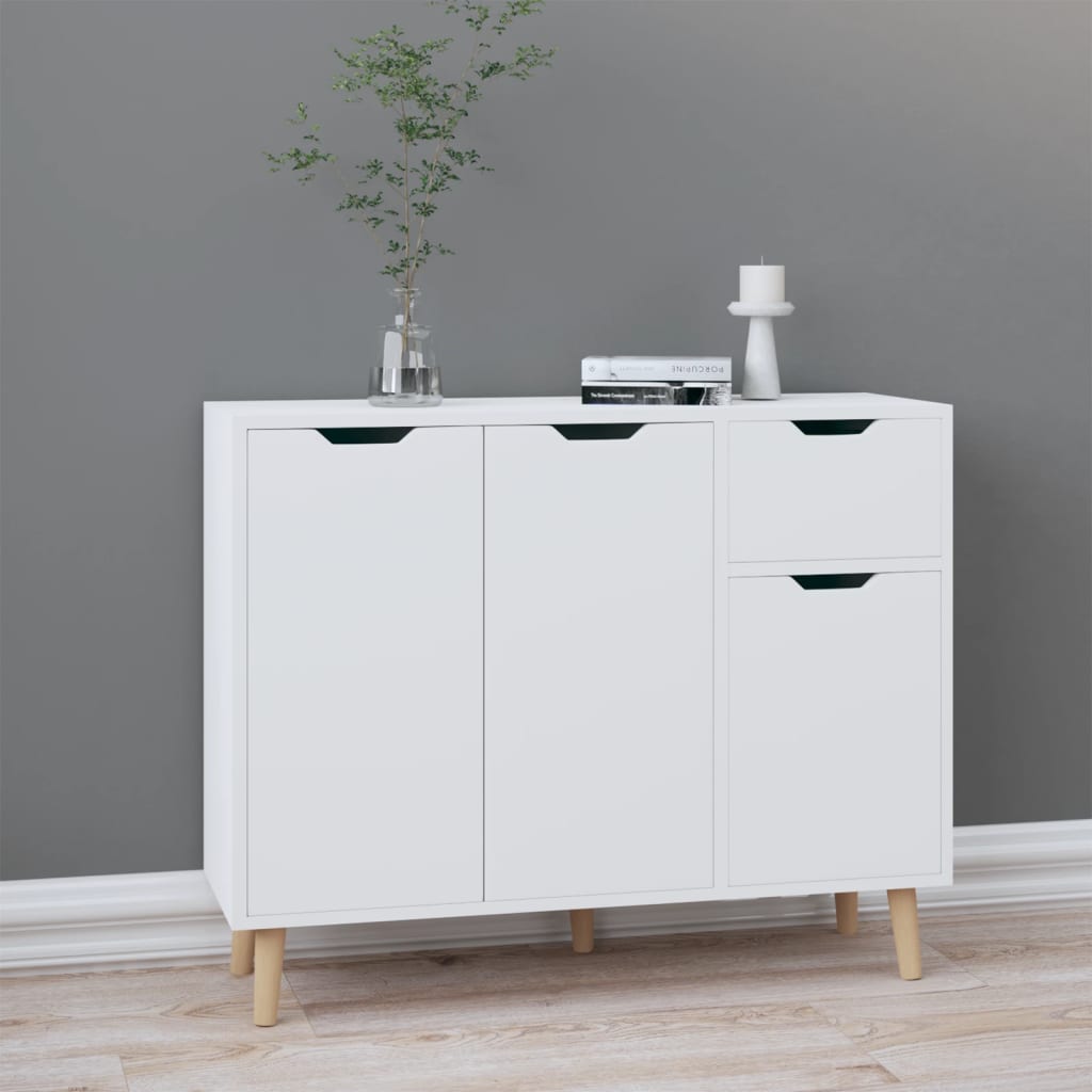 vidaXL Dressoir 90x30x72 bewerkt hout zwart