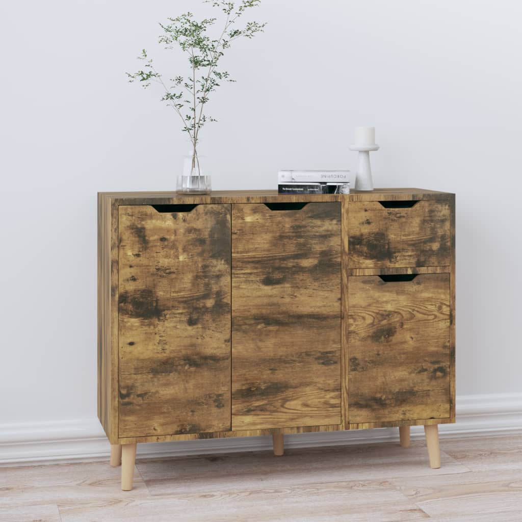 vidaXL Dressoir 90x30x72 bewerkt hout zwart