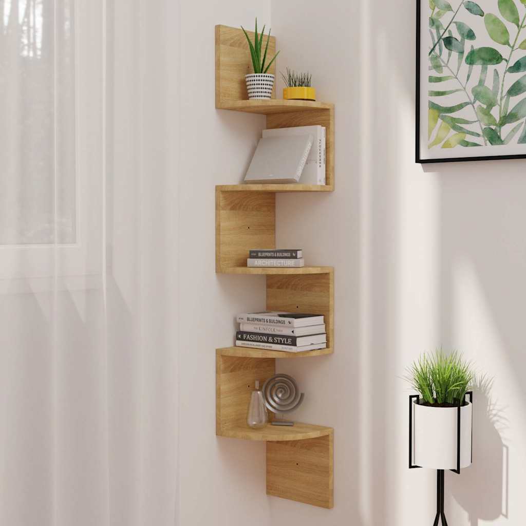 vidaXL Hoekwandschap 19x19x123 cm bewerkt hout wit