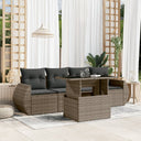 vidaXL 5-Piece Lounge Set with Cushions Poly Rattan Black