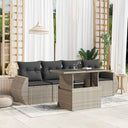 vidaXL 5-Piece Lounge Set with Cushions Poly Rattan Black