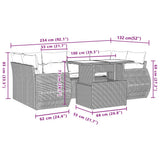 vidaXL 7-delige Loungeset met kussens poly rattan zwart