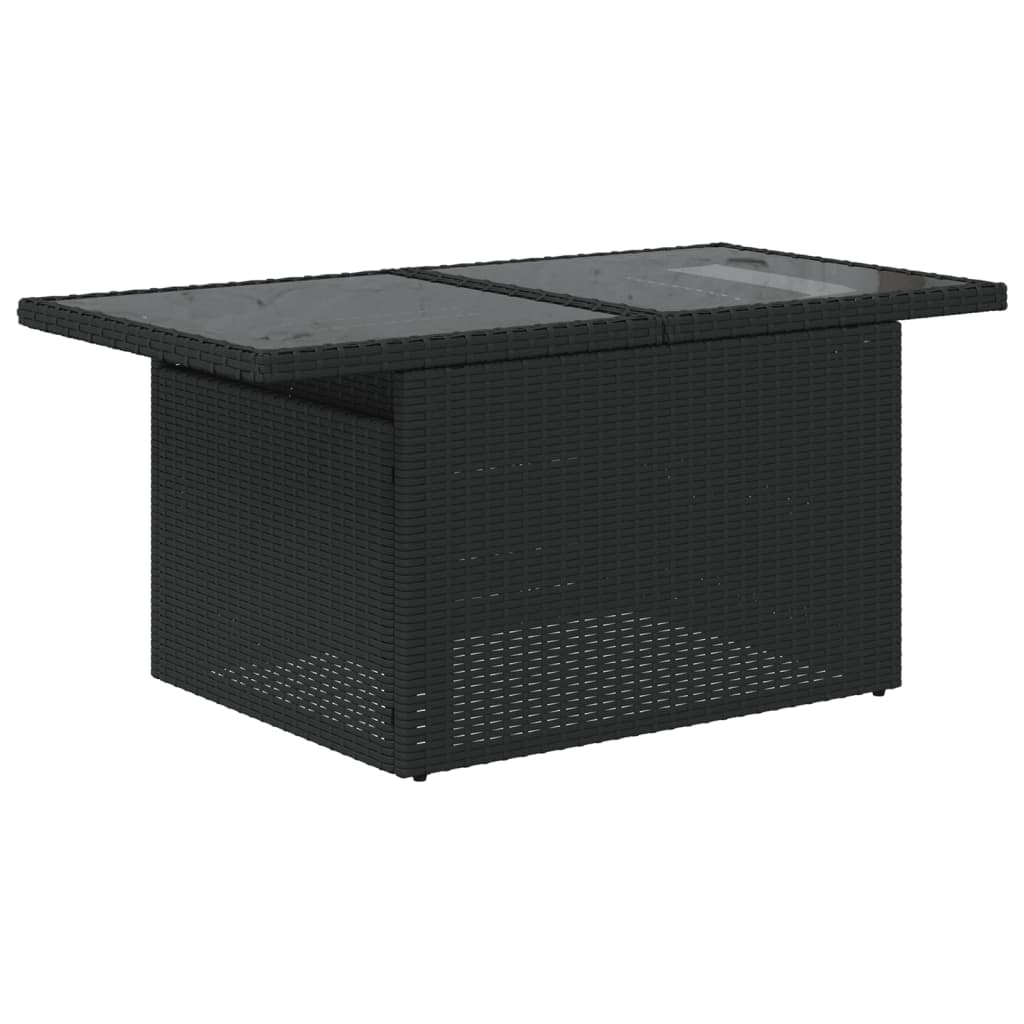 vidaXL 7-delige Loungeset met kussens poly rattan zwart