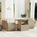 vidaXL 7-delige Loungeset met kussens poly rattan zwart