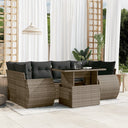 vidaXL 7-delige Loungeset met kussens poly rattan zwart