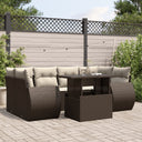vidaXL 7-delige Loungeset met kussens poly rattan zwart