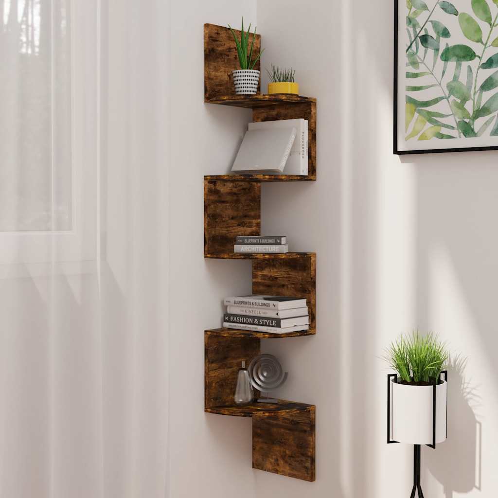 vidaXL Hoekwandschap 19x19x123 cm bewerkt hout wit