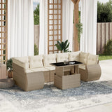 vidaXL 8-delige Loungeset met kussens poly rattan zwart