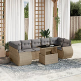 vidaXL 8-delige Loungeset met kussens poly rattan zwart
