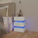 326846 vidaXL Nachtkastje LED 45x35x67 cm bewerkt hout wit