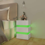 326846 vidaXL Nachtkastje LED 45x35x67 cm bewerkt hout wit