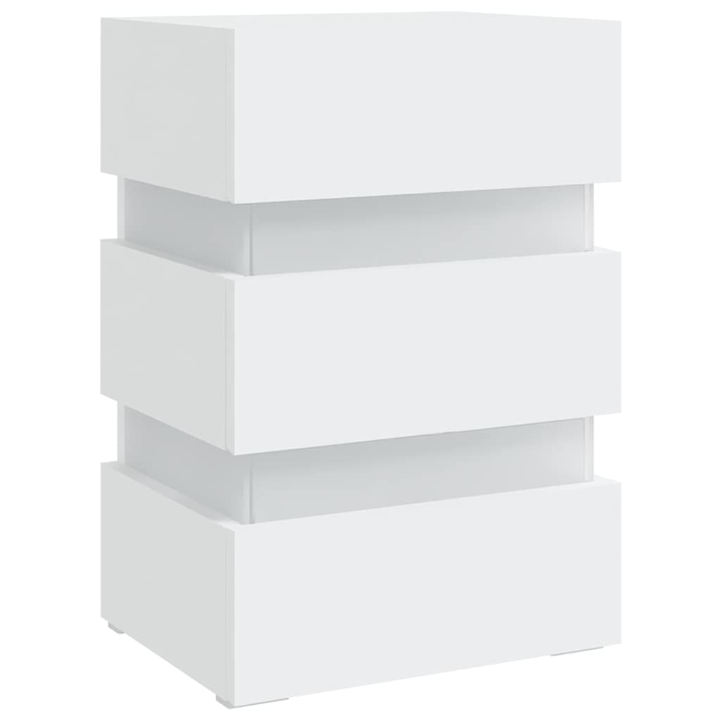 326846 vidaXL Nachtkastje LED 45x35x67 cm bewerkt hout wit