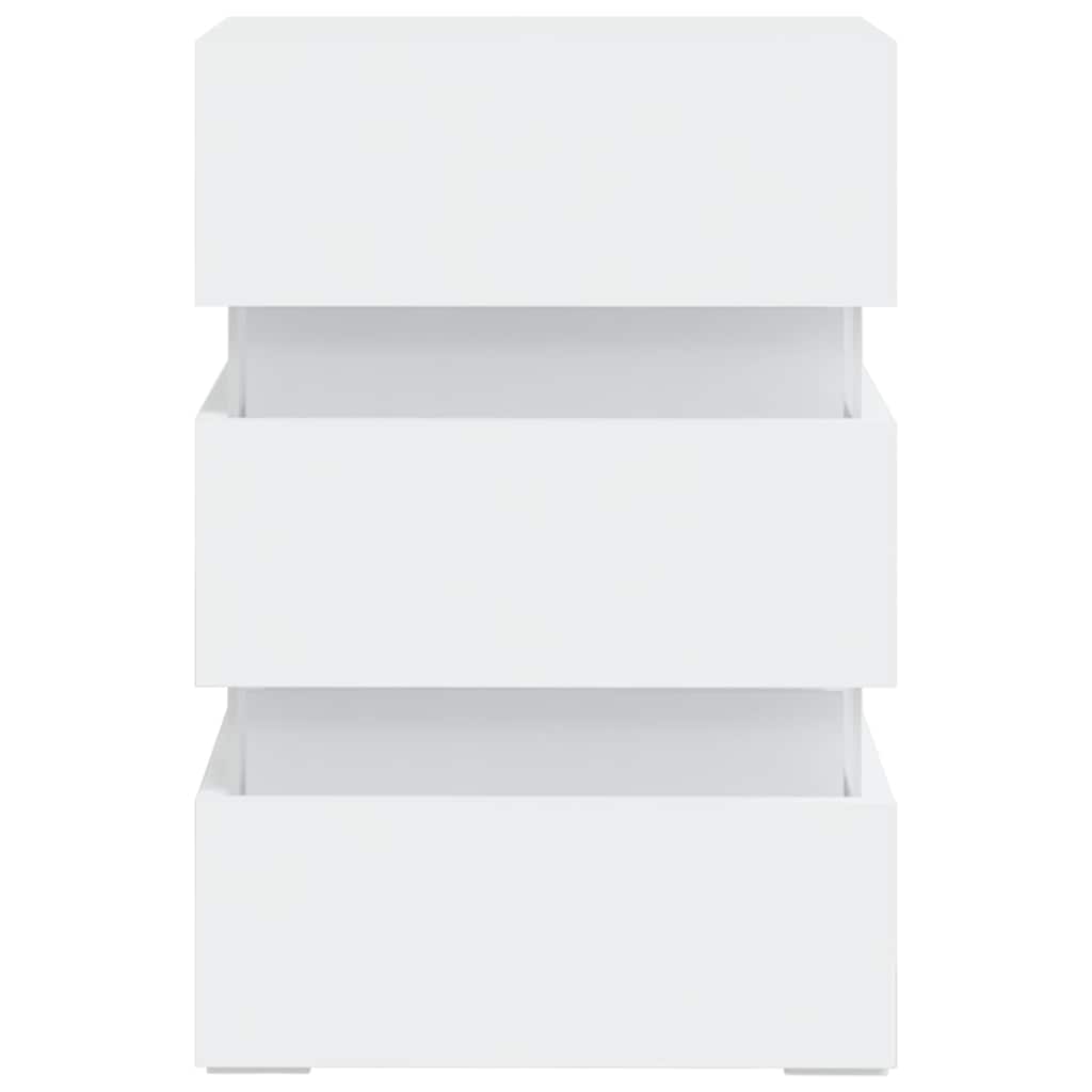 326846 vidaXL Nachtkastje LED 45x35x67 cm bewerkt hout wit