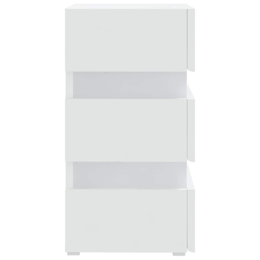 326846 vidaXL Nachtkastje LED 45x35x67 cm bewerkt hout wit
