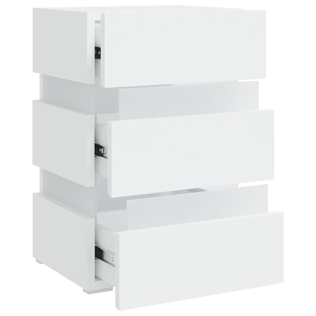 326846 vidaXL Nachtkastje LED 45x35x67 cm bewerkt hout wit