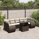 vidaXL 8-delige Loungeset met kussens poly rattan zwart