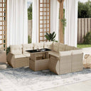 vidaXL 9-piece Poly Rattan Lounge Set with Cushions Black