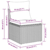 vidaXL 9-piece Poly Rattan Lounge Set with Cushions Black