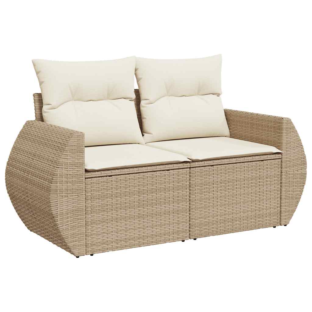 vidaXL 9-piece Poly Rattan Lounge Set with Cushions Black
